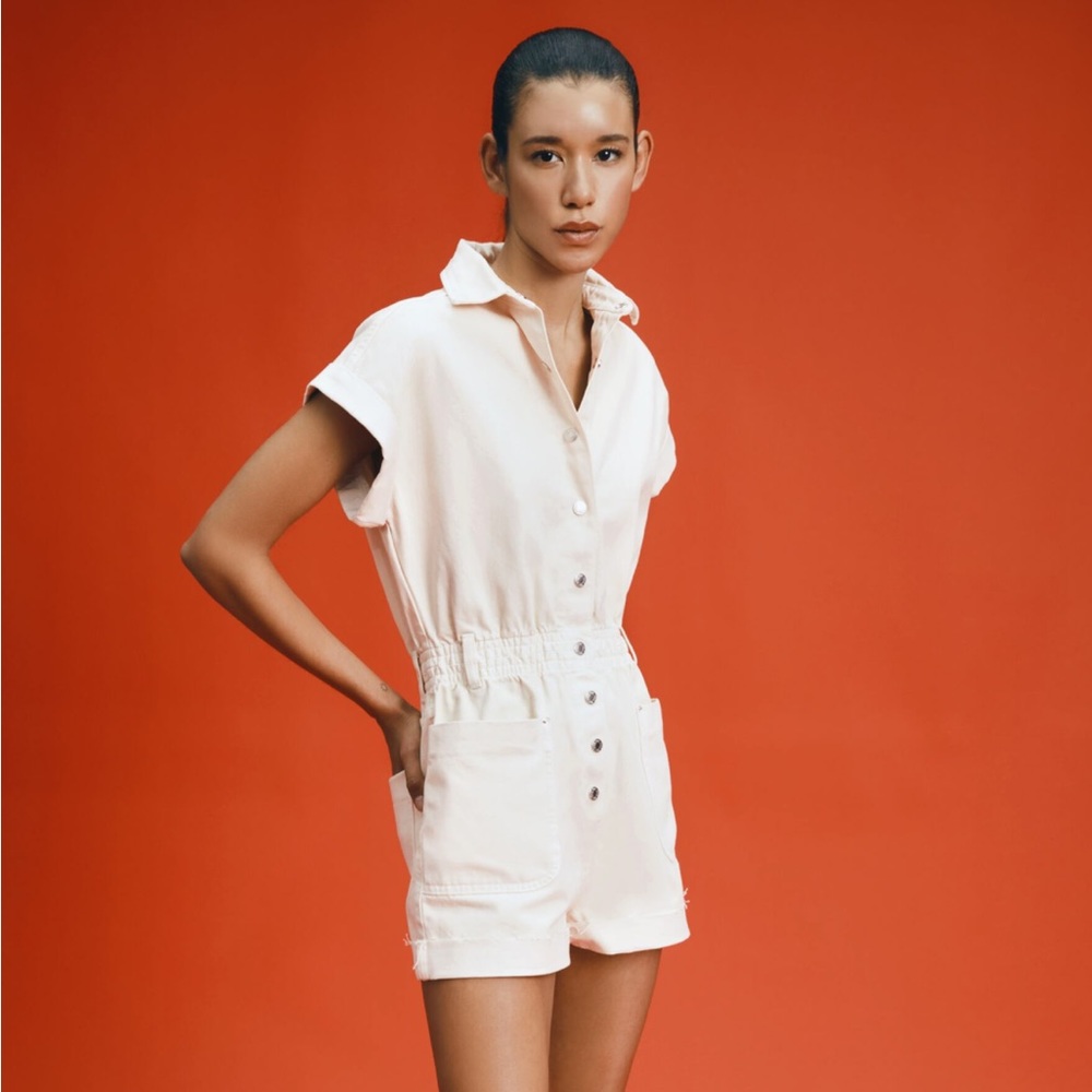 Zara denim utility romper